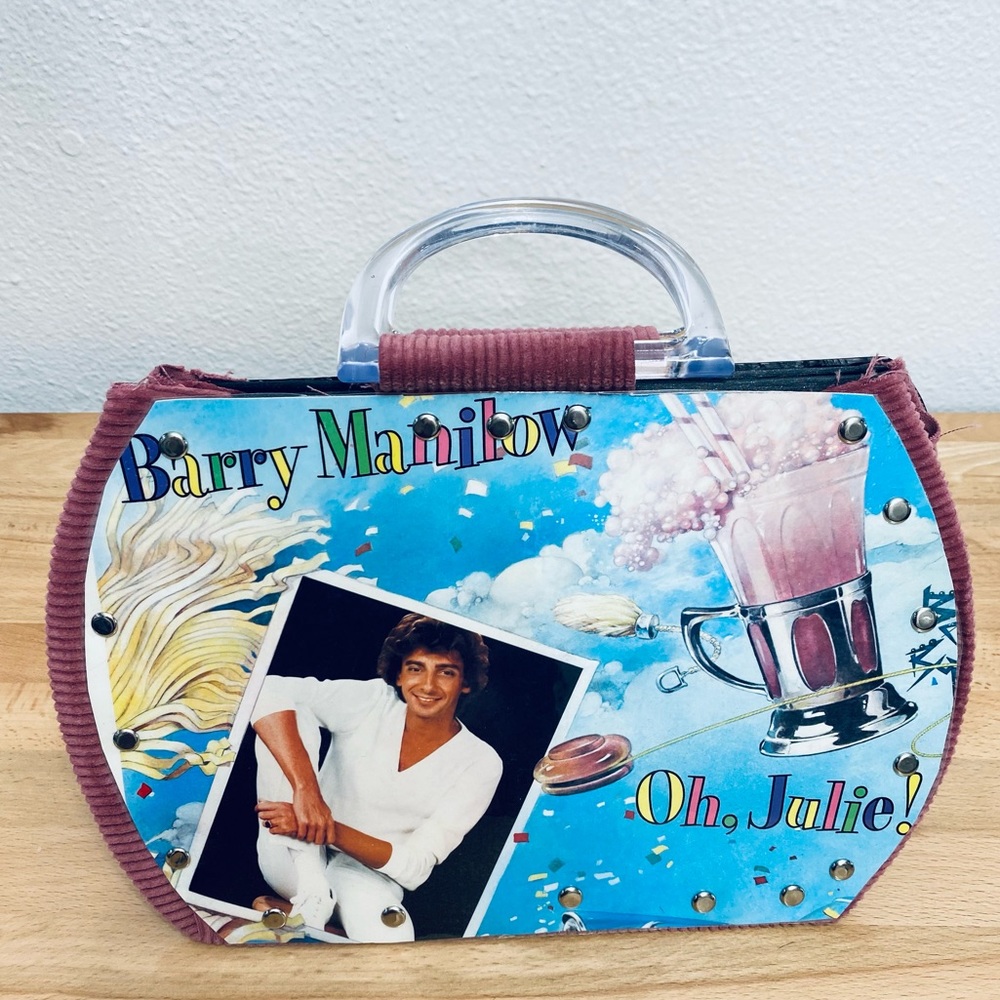 Handmade purse for the vintage vinyl records Barry Manilow